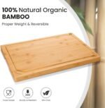 Hiware Extra Large Bamboo Cutting Board for Kitchen, Heavy Duty Wood Cutting Board with Juice Groove, 100% Organic Bamboo, Pre Oiled, 18" x 12" - Image 3