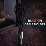 EURPMASK Rotating Headphone Stand - PC Gaming Headset Holder, Adjustable Clamp-on Under Desk Hanger With 360 Degree Swivel & Cable Clip Organizer - Black - Image 5