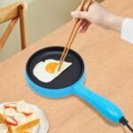 6 Inch Frying Pan 450W Electric Non-Stick Electric Skillet Mini Fry Pan 180°C/356°F Nonstick Egg Pan for Induction, Omelets & Camping, RV Use Perfect for Single Serve Breakfast - Image 3