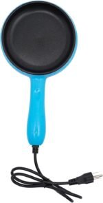 6 Inch Frying Pan 450W Electric Non-Stick Electric Skillet Mini Fry Pan 180°C/356°F Nonstick Egg Pan for Induction, Omelets & Camping, RV Use Perfect for Single Serve Breakfast - Image 5