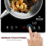 Duxtop Portable Induction Cooktop, High End Full Glass Induction Burner with Sensor Touch, 1800W Countertop Burner with Stainless Steel Housing, E200A, Black - Image 4