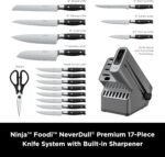 Ninja K32017 Foodi NeverDull Premium Knife System, 17 Piece Knife Block Set with Built-in Sharpener, German Stainless Steel Knives, Black - Image 3