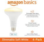 Amazon Basics Smart BR30 LED Light Bulb, Dimmable Soft White (2700K), 9W (60W Equivalent), 800LM, Works with Alexa Only, 2.4 GHz Wi-Fi, No Hub Required, 4 Pack - Image 3