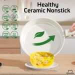 23 Pcs Pots and Pans Set Non Stick, Ceramic Cookware Set Non Toxic with Detachable Handles, Healthy Induction Cookware Oven Safe RV Kitchen Set, PFAS PFOA & PTFE Free, Cream White - Image 4