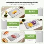 Titanium Cutting Board Set of 3, Titanium Cutting Boards for Kitchen, 100% Double-Sided Titanium Cutting Boards, Separate Raw and Cooked Food Areas, Non-Toxic, Dishwasher Safe (S+ M + L) - Image 4