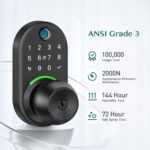Keypad Smart Door Lock with Knob, Yamiry Keyless Entry Digital Lock with Handle, Fingerprint Electronic Knob for Front Door - Image 4