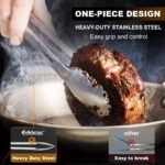 Tongs For Cooking - Heat Resistant 600 Degrees Stainless Steel Kitchen Tong, Heavy Duty Metal Locking Tongs - For Food,Salad, grilling, BBQ 7",9" & 12 inch, set of 3 Dishwasher Safe Blue - Image 3
