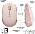 Logitech M170 Wireless Mouse for PC, Mac, Laptop, 2.4 GHz with USB Mini Receiver, Optical Tracking, 12-Months Battery Life, Ambidextrous - Rose - Image 5