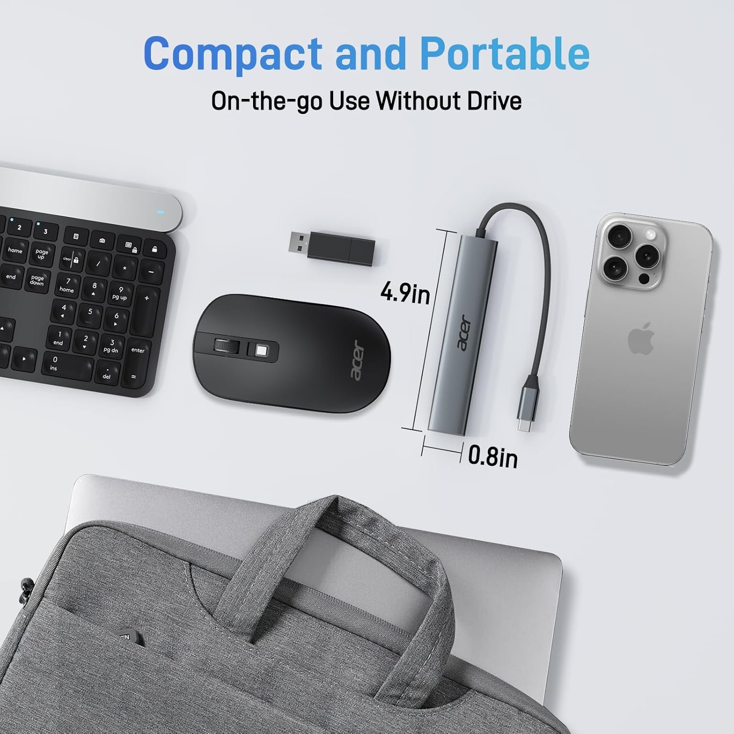Acer 5 in 1 USB C Hub with 4K HDMI, 100W Power Delivery, 3 USB A Data Ports, USB C to HDMI Multiport Adapter for Laptop, PC, Tablet, MacBook Air, iPad Air, iMac, iPhone 15/16 Pro/Pro Max - Image 4