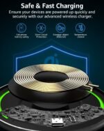 TOZO 2025 W1 New Anti-Slip Wireless Charger 15W Max Fast Wireless Charging Pad Compatible with iPhone 17/16/16 Plus/16 Pro Max /15/14/13/SE Series, Samsung Galaxy S25/S24/S23 Series, Black - Image 3