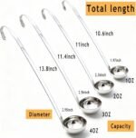 Markeny 4 Pieces Stainless Steel Soup Ladle Metal Handle Ladle with Pouring Rim,1oz/2oz/3oz/4oz Set Ladles for Cooking Soup Sauce - Image 3