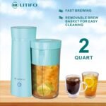 LITIFO Iced Tea Maker and Iced Coffee Maker Brewing System with 2-quart Pitcher, Perfect For Fruit Infused Tea, Lemonade, Flavored Water (Light Green) - Image 3