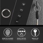 Biometric Slider Handgun Gun Safe for Nightstand, Desk, Bed Side,Truck - Auto Sliding Door Hand Gun Safe for Pistol -with Fingerprint, PIN Code, KEY Access - Image 4