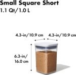 OXO Good Grips POP Container - Airtight Food Storage - Small Square Short 1.1 Qt Ideal for 1 lb of brown sugar or confectioner's sugar - Image 3