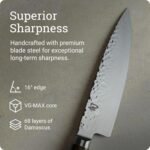 Shun Cutlery Premier Chef's Knife 8”, Thin, Light Kitchen Knife, Ideal for All-Around Food Preparation, Authentic, Handcrafted Japanese Knife, Professional Chef Knife - Image 4