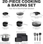 GRANITESTONE 20 Pc Complete Pots and Pans Set Non Stick Cookware Set with Saute Pan, Bakeware, Steamer, Cooking Utensils, Made Without PFOA PFOS, Oven and Dishwasher Safe - Image 3