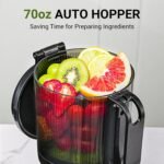 AMZCHEF Juicer Machines, 5.8" Extra Self-Feeding Cold Press Juicer for Whole Vegetable & Fruit, Juice Extractor Machine with Large Auger & Triple Strainers, Easy to Clean, High Juice Yield - Image 5