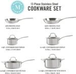 Martha Stewart Castelle 10 Piece 18/8 Durable Stainless Steel Induction Safe Non-Toxic Triply Bottom Kitchen Pots and Pans Cookware Set - Dishwasher Safe - Image 3