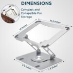 Uncaged Ergonomics Swivel Laptop Stand for Desk, Adjustable Computer iPad Stand for Desk w/ 360 Rotation, Portable Laptop Holder for Home Office Ergonomic Supplies - Image 3