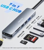 USB C Hub 7 in 1 Multiport Adapter with 4K HDMI Dongle, 100W PD, SD/TF Card Reader, 3 USB-A, USBC Docking Station for MacBook Mac Pro/Air, Dell, HP, ASUS, Acer and Other Type C Laptops - Image 3