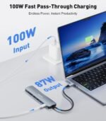 USB C Hub 7 in 1 Multiport Adapter with 4K HDMI Dongle, 100W PD, SD/TF Card Reader, 3 USB-A, USBC Docking Station for MacBook Mac Pro/Air, Dell, HP, ASUS, Acer and Other Type C Laptops - Image 5
