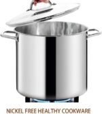 HOMICHEF LARGE STOCK POT 24 Quart With Lid - Nickel Free Stainless Steel Cookware Stockpot 24 Quart - Healthy Cookware Polished Stockpots - Heavy Duty Induction Pot Soup Pot With Lid - Image 4