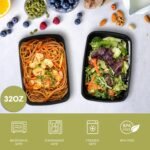 50 Pack- Meal Prep Containers 32oz, Plastic Food Prep Containers Reusable, Leakproof To Go Food Containers with Lids, BPA-Free, Microwave/Dishwasher/Freezer Safe - Image 3