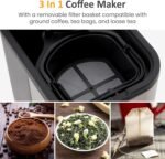 SUNVIVI Iced Tea Maker with 3-Quart Pitcher, Iced Coffee Brewing Maker for Ground Coffee, Tea Bags, Loose Leaf Tea, 7 Cups Coffee Machines for Home, Strength Control for Flavor, Black - Image 3