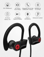 Otium Bluetooth Earbuds Wireless Headphones Bluetooth Headphones, Sports Earbuds, IPX7 Waterproof Stereo Earphones for Gym Running 15 Hours Playtime Sound Isolation Headsets,Black - Image 3