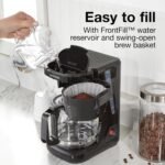 Proctor Silex FrontFill Drip Coffee Maker, Digital & Programmable, 12 Cup Glass Carafe, Black and Silver (43685PS) - Image 3