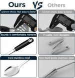 14-in Cooking Spoons Set, Heavy Duty 18/0 Stainless Steel Large Serving Spoons Set, Slotted Spoon, Cooking Spoon & Soup Ladle, Commercial and Residential Use, Pack of 3 - Image 3