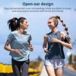Open Ear Headphones, Bluetooth Headphones 5.3 Sports with Smart Digital Display, 36H Playtime, IP54 Waterproof, Wireless Earbuds Lightweight Design Fit Cycling, Running, Workout (Black) - Image 4