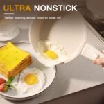 Astercook Ceramic Non-stick Cookware 21 Pcs Pots and Pans Set, Detachable Handle, RV Kitchen Non Stick Cooking Set Removable Handles, Oven Safe, Induction Ready, Stackable, Cream White - Image 3