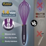 Whisk Eddeas Silicone Whisk Set of 6.Silicone whisks for cooking non Scratch.BPA Free and Dishwasher Whisk.7+9+11inch Colorful Wisk Great for cooking and Baking.（6pcs ） - Image 3