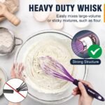 Whisk Eddeas Silicone Whisk Set of 6.Silicone whisks for cooking non Scratch.BPA Free and Dishwasher Whisk.7+9+11inch Colorful Wisk Great for cooking and Baking.（6pcs ） - Image 4