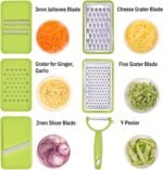 Cheese Grater with Container,5 In 1 Mandoline Slicer for Kitchen,Multi Purpose Vegetable Slicer, Easy to Clean Vegetable Chopper,Cheese Shredder,Julienne Slicer and Peeler - Image 3