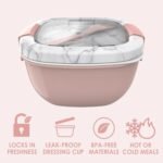 Bentgo Salad Container - 54 oz Bowl with 4-Compartment Toppings Tray, Dressing Container, Reusable Fork, BPA-Free Lunch Box for Meal Prep & Food Storage; Removable Bento Tray (Blush Marble) - Image 4