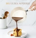 MICHELANGELO Nonstick Sauce Pan Sets, Ceramic Saucepan with Lid, Multipurpose Pot with Lid, Non-Toxic Saucepans, 1QT & 2QT & 3QT, White - Image 3