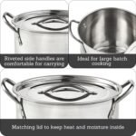 IMUSA 8 Quart Stainless Steel Stock Pot with Lid, Silver - Image 3