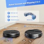 Robot Vacuum and Mop Combo, 2600mAh Long Battery Life,Auto Recharge,2300Pa Strong Suction, Anti-Tangle, Low Noise Operation, Ideal for Pet Hair, Floors, Carpets, and Hair Cleaning - Image 4
