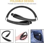 Foldable Bluetooth Headset, Beartwo Lightweight Retractable Bluetooth Headphones for Sports&Exercise, Noise Cancelling Stereo Neckband Wireless Headset (with carry case) - Image 3