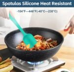 Barsone 5-Piece Silicone Spatula Set - Heat Resistant 446°F Food Grade BPA Free, Nonstick Cookware Safe Dishwasher Safe Kitchen Tools for Baking, Cooking, Stirring, Multicolor. - Image 4