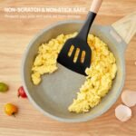 Kitchen Utensils Set - 34 PCS Non-Stick Silicone Cooking Utensils Set Spatula Set with Holder, Wooden Handle Spoon,Brush,Whisk Kitchen Gadgets Tools Set for Nonstick Cookware (Black-34P) - Image 4