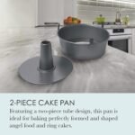 Chicago Metallic Angel Food Cake Pan with Cooling Feet, 2-Piece Nonstick Tube Pan, 9.5 Inch Carbon Steel, Perfect for Pound and Sponge Cakes - Image 3