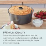 Chicago Metallic Angel Food Cake Pan with Cooling Feet, 2-Piece Nonstick Tube Pan, 9.5 Inch Carbon Steel, Perfect for Pound and Sponge Cakes - Image 4