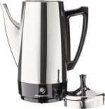 Presto 02811 Stainless Steel Electric Coffee Percolator - 12-Cups, Easy-Pour Spout, Stay-Cool Handle, Make 2-12 Cups - Image 3