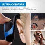 Small Bluetooth Headphones Wrap Around Head - Sports Wireless Headset with Built in Microphone and Crystal-Clear Sound, Foldable and Carried in The Purse, and 12-Hour Battery Life, Blue - Image 3