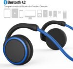 Small Bluetooth Headphones Wrap Around Head - Sports Wireless Headset with Built in Microphone and Crystal-Clear Sound, Foldable and Carried in The Purse, and 12-Hour Battery Life, Blue - Image 5