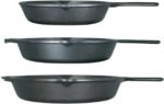 Lodge Seasoned Cast Iron 3 Skillet Bundle. 12 Inches and 10.25 Inches with 8 Inch Set of 3 Cast Iron Frying Pans - Image 3