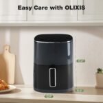 OLIXIS Air Fryer 6 Quart with Window Square Air Fryer 12-in-1 Air Fry, Roast, Reheat, Dehydrate, Bake, Steam, Fries, Custard, Chicken, Wings, Sea Food, Vegetabels,400F Grey - Image 3